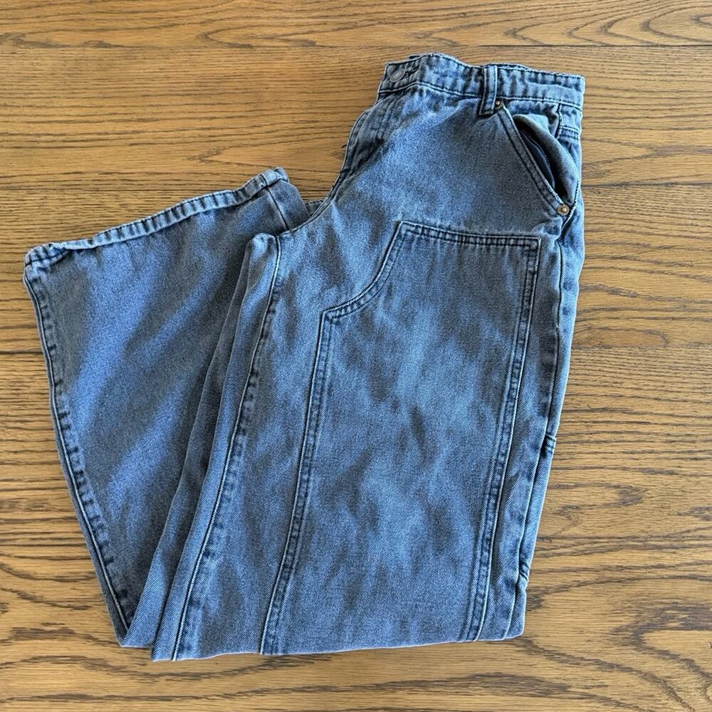 Edikted Low Rise Ayla Baggy Carpenter Jeans Black Sz S